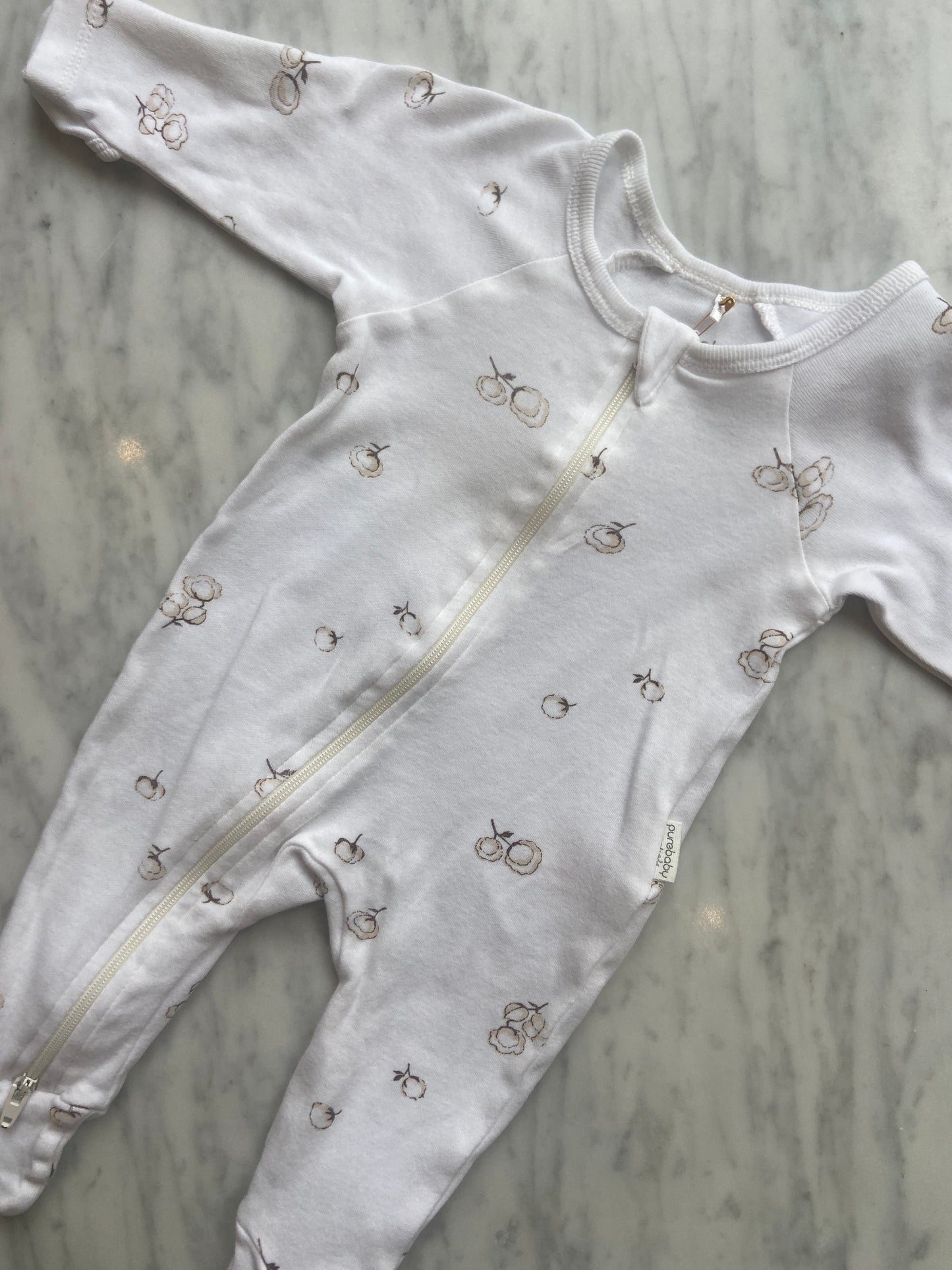 Purebaby Zip Romper (NB)