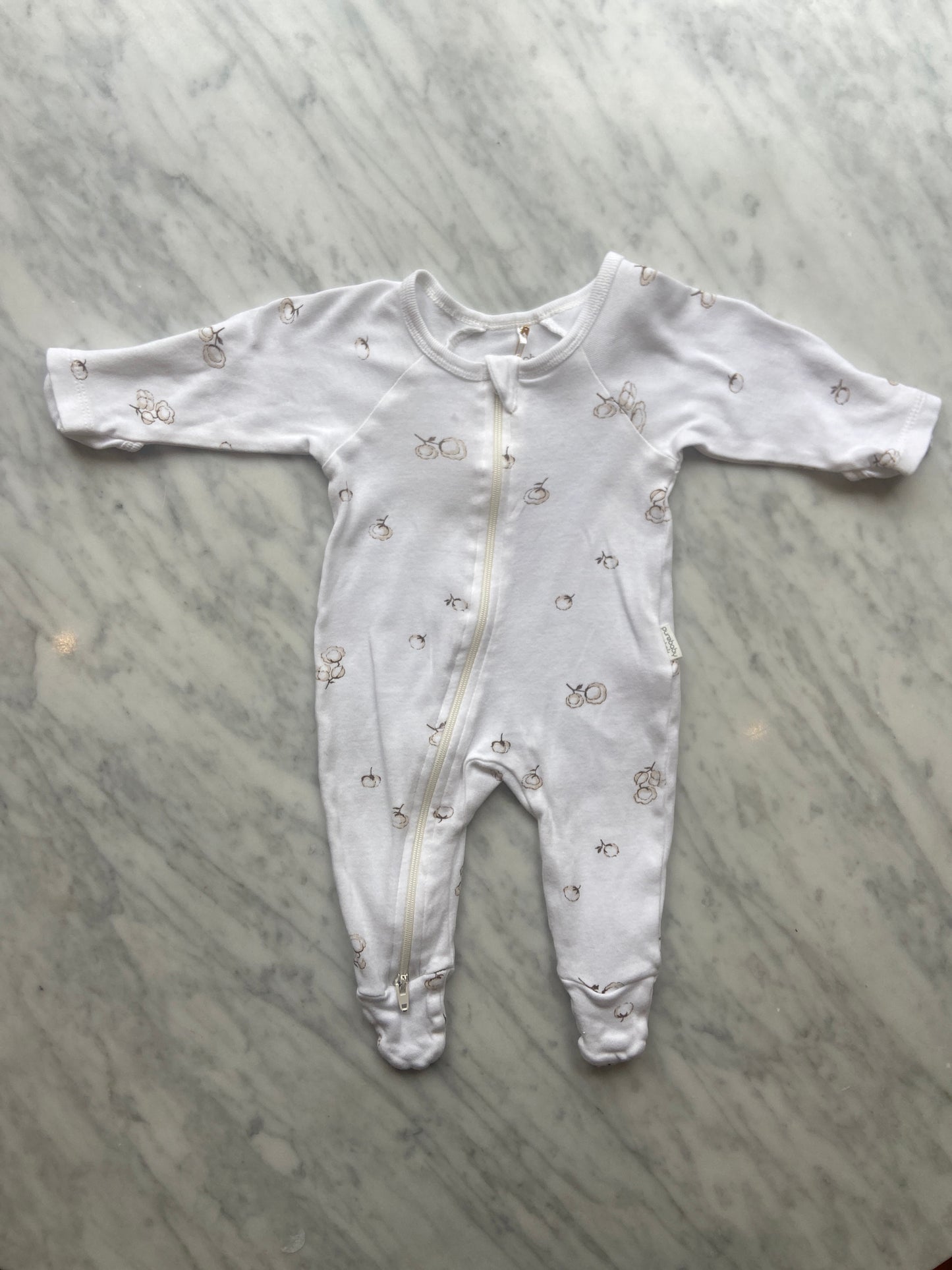 Purebaby Zip Romper (NB)