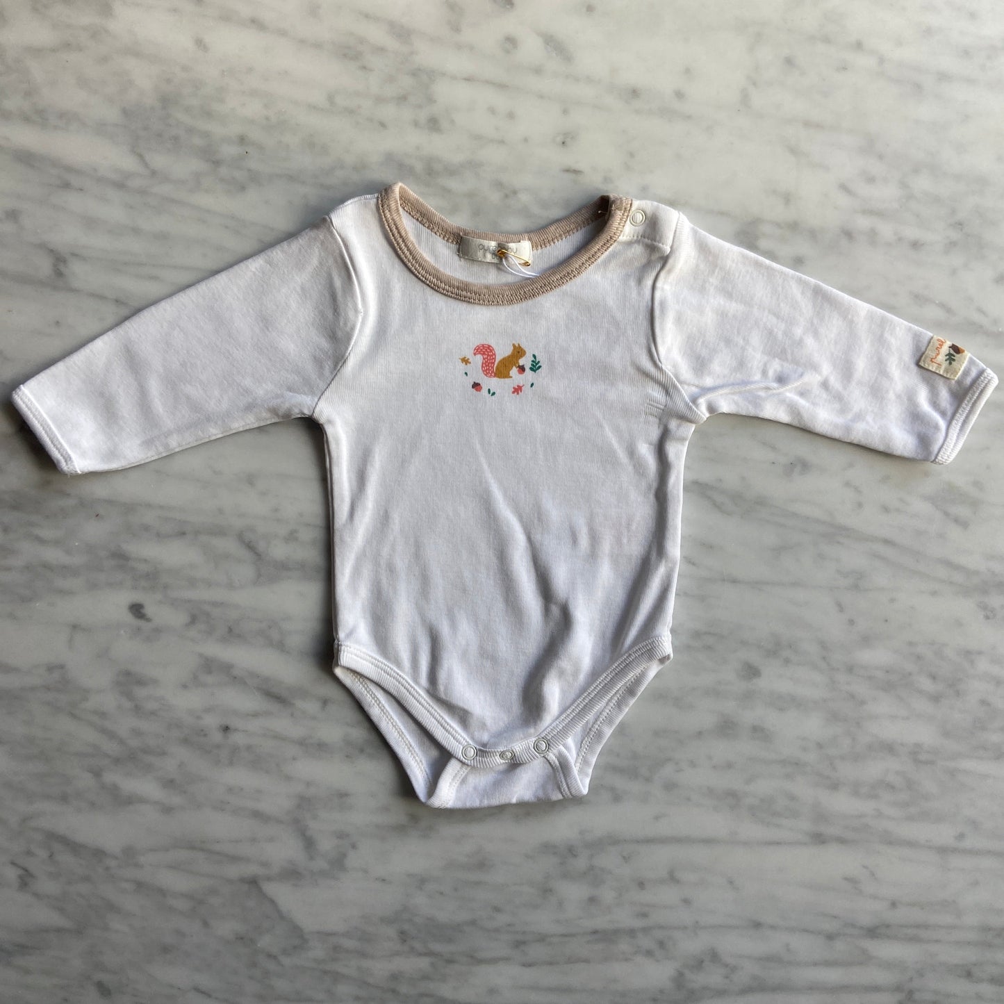 Purebaby Long Sleeve Bodysuit (0-3M)