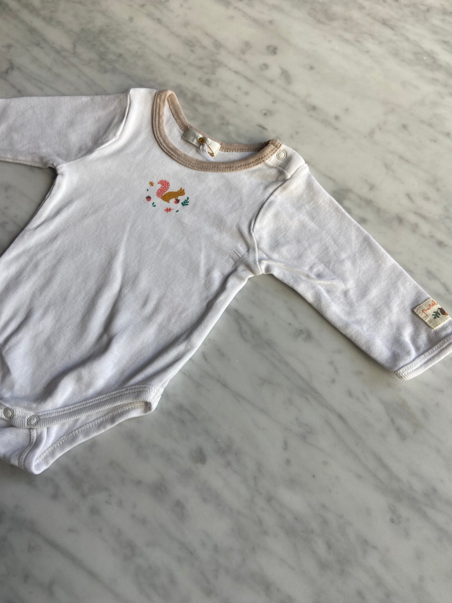 Purebaby Long Sleeve Bodysuit (0-3M)