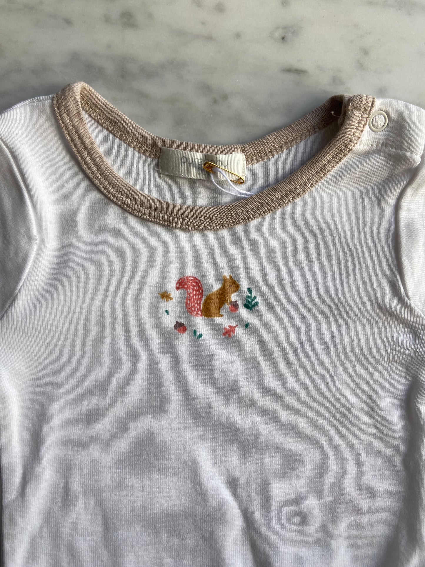 Purebaby Long Sleeve Bodysuit (0-3M)